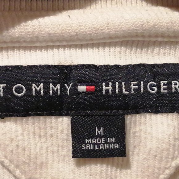 Vintage Tommy Hilfiger Thick Lined V-Neck Sweater - Picture 2 of 2